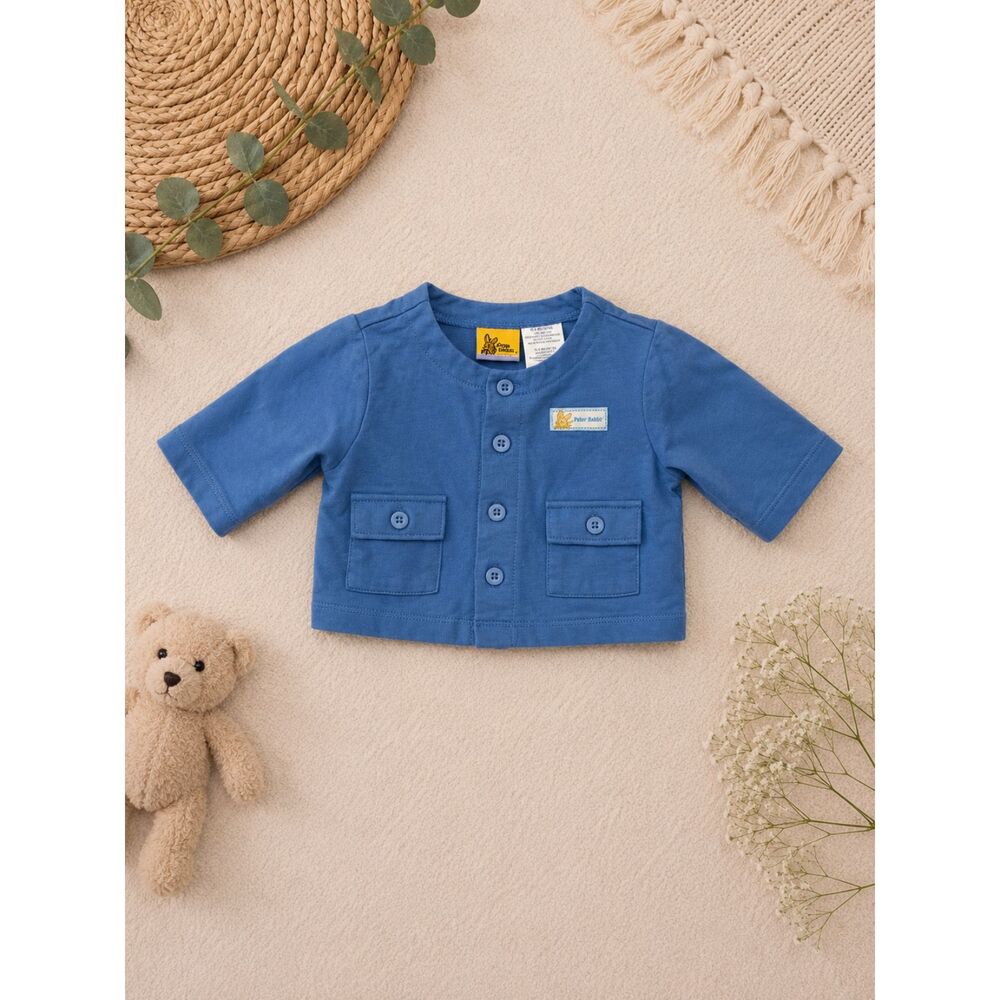 Peter Rabbit Beatrix Potter Baby Blue Jacket Cardigan 0-3 Months Cotton